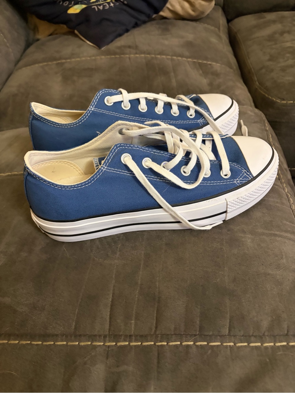 Women’s Blue Converse All Star Low-Top Platform Sneakers